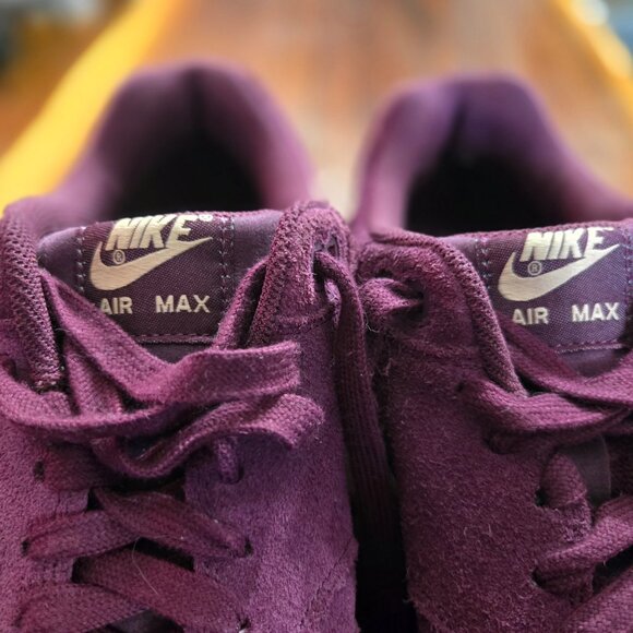 Women’s Nike Air Max 1 Premium SC Jewel Bordeaux Burgundy Suede - Picture 2 of 5